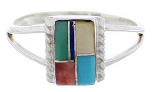 Genuine Sterling Silver Multicolor Ring Size 5-1/2 EX43212